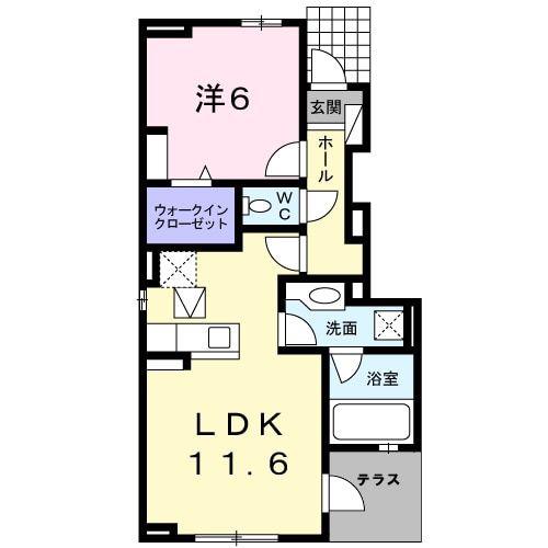 スターキャニオンB(1LDK/1階)の間取り写真