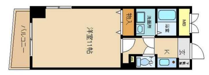サンシャイン西梅田(1K/6階)の間取り写真