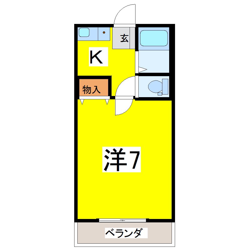 カーサヴェルデ(1K/3階)の間取り写真