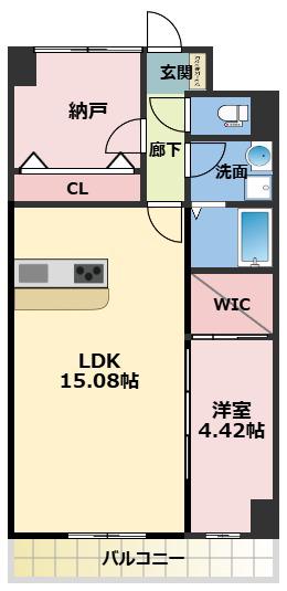 GROOVE豊中レジデンス(1SLDK/8階)の間取り写真