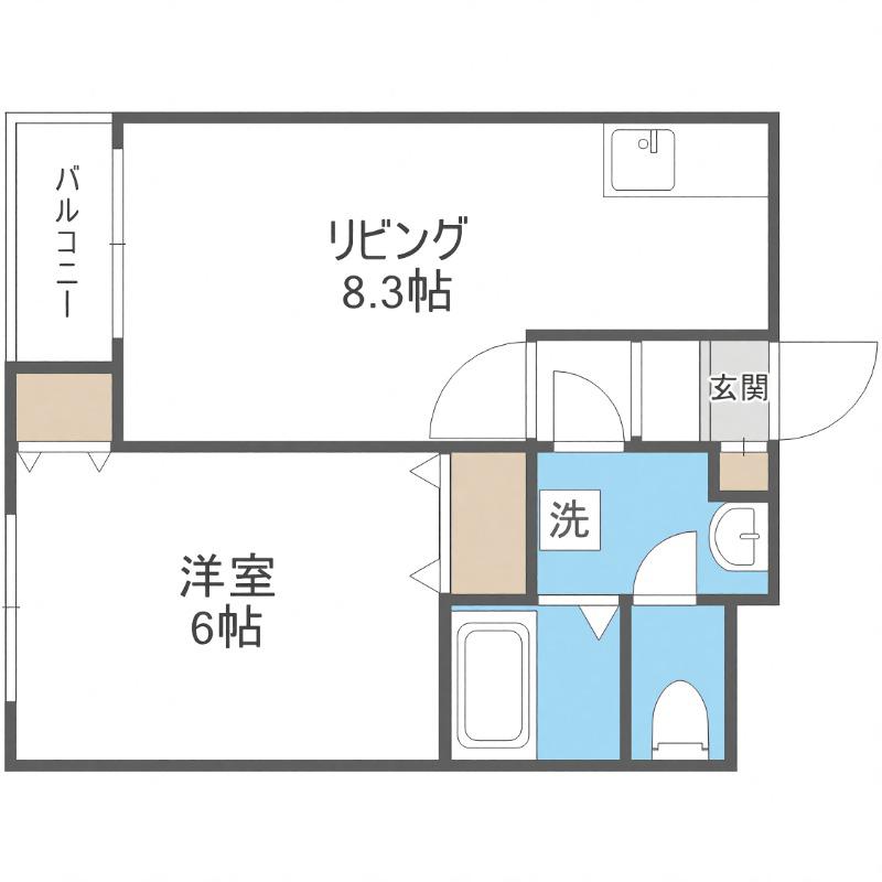 202松井ビル(1DK/2階)の間取り写真