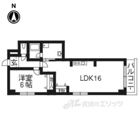 ロイヤル清涼(1LDK/5階)の間取り写真