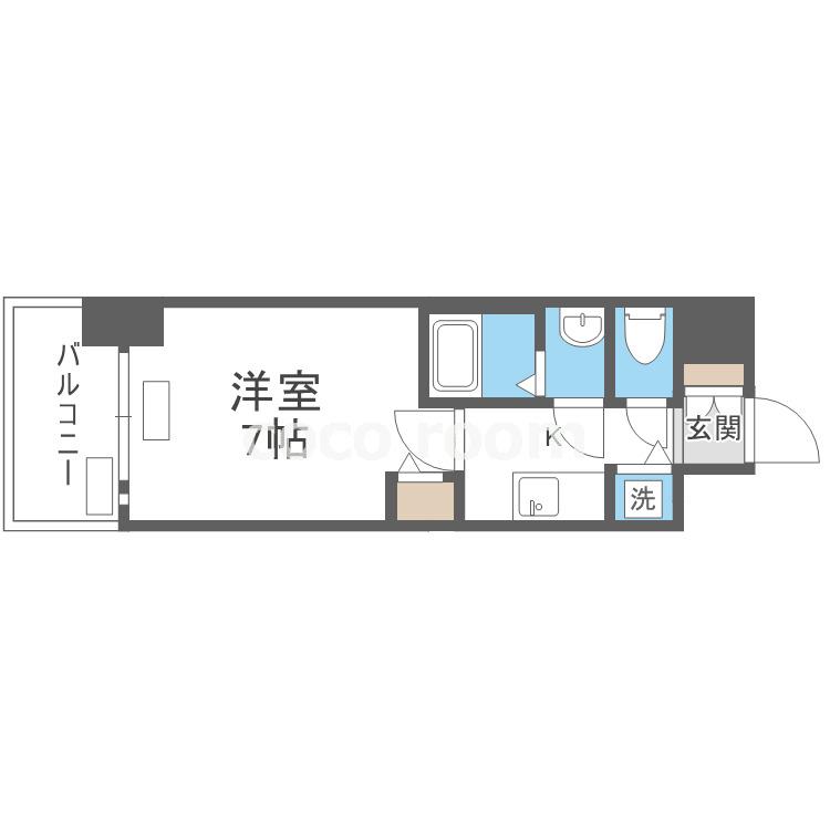 プレサンス大阪福島シエル(1K/6階)の間取り写真