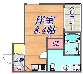 サンクラッソ神戸山手(ワンルーム/3階)の間取り写真