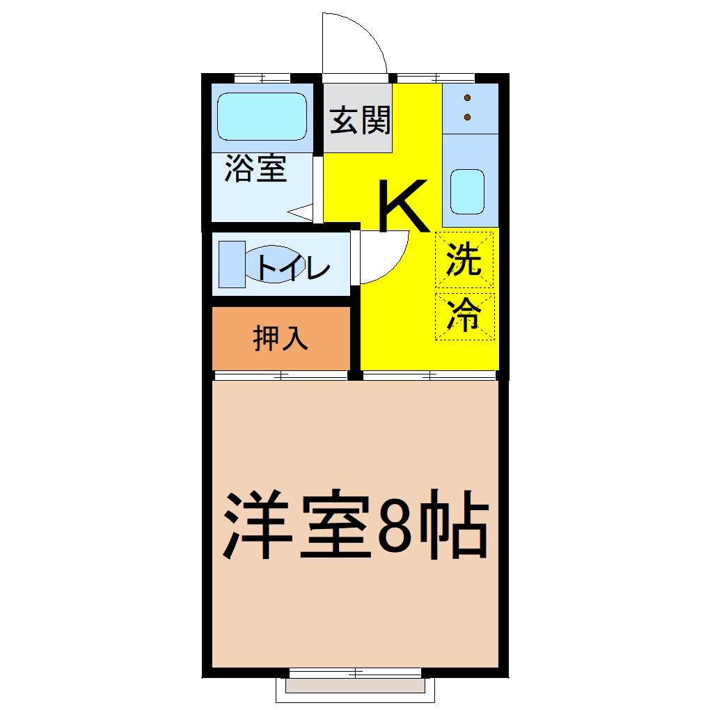 キャンドルテラス(1K/1階)の間取り写真