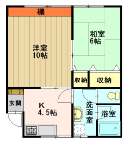 メイプルハイツ55(2K/1階)の間取り写真