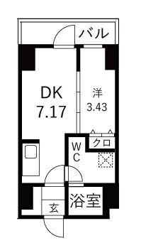 OAKLANCE森下(1DK/9階)の間取り写真