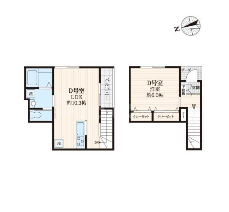 MIKA RESIDENCE(1LDK/2階)の間取り写真