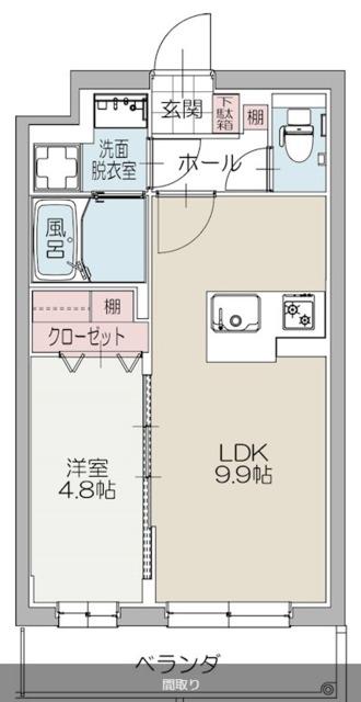 グリーントレジャー(1LDK/1階)の間取り写真