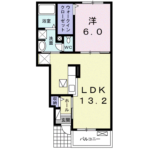 アル・クォーレ(1LDK/1階)の間取り写真