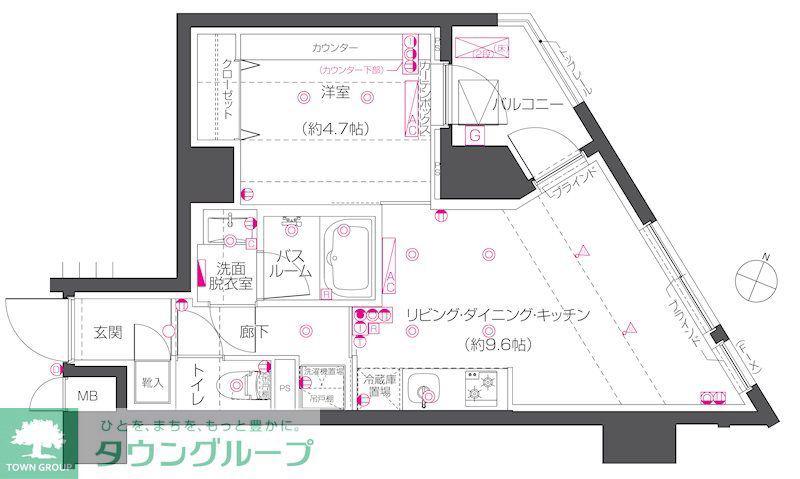ZOOM練馬高野台(1LDK/4階)の間取り写真