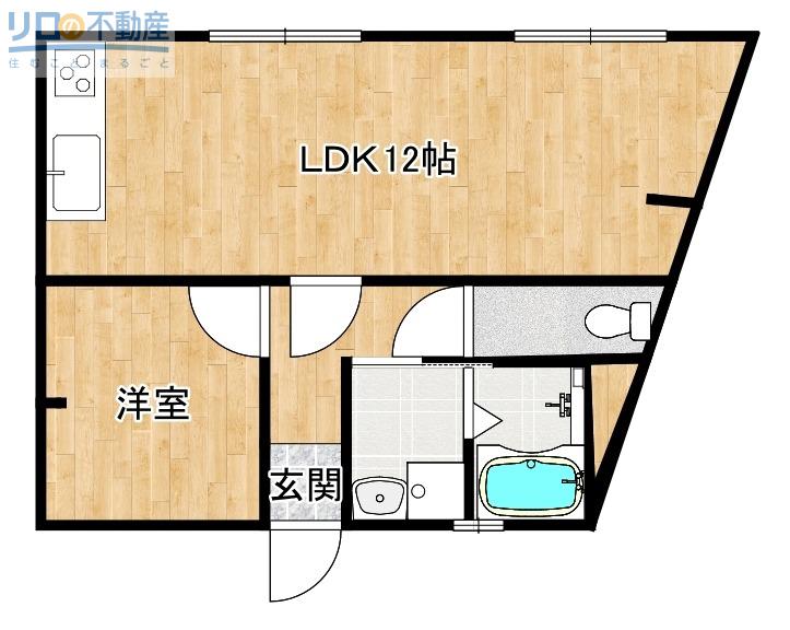 LA VIDA 花屋敷II(1LDK/1階)の間取り写真