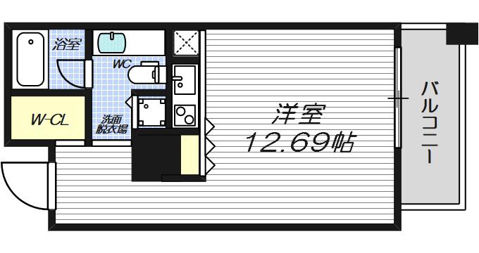 ザ タワー大阪レジデンス(ワンルーム/6階)の間取り写真