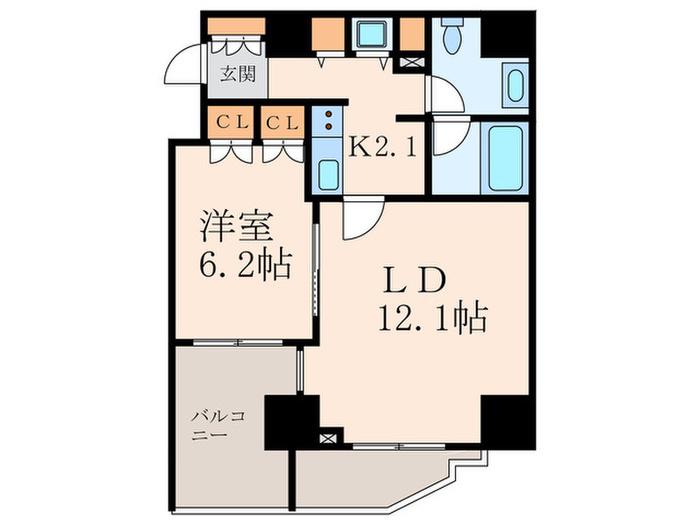 BPRレジデンス恵比寿(1LDK/8階)の間取り写真