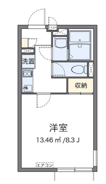 クレイノプランドール(1K/2階)の間取り写真