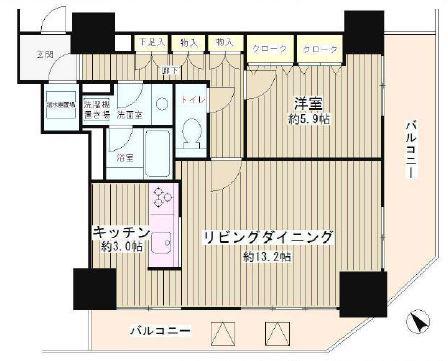 トレステージ目黒(1LDK/6階)の間取り写真