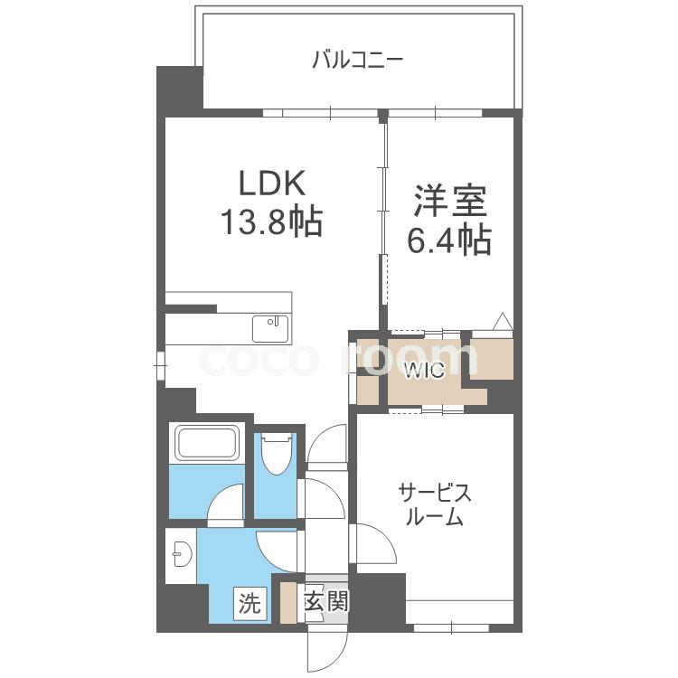 ATKレジデンスなにわ橋(1LDK/13階)の間取り写真