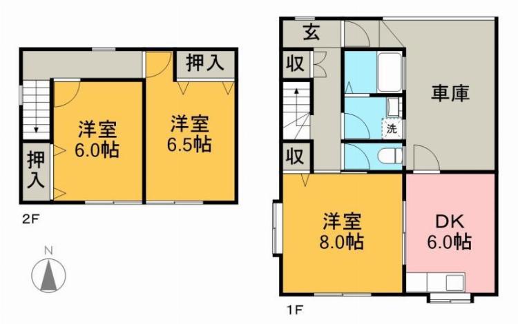サングリーン西町(3DK/1階)の間取り写真
