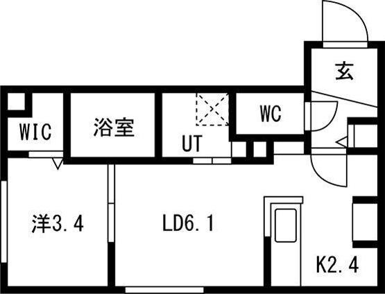 PARTENZA(1LDK/2階)の間取り写真