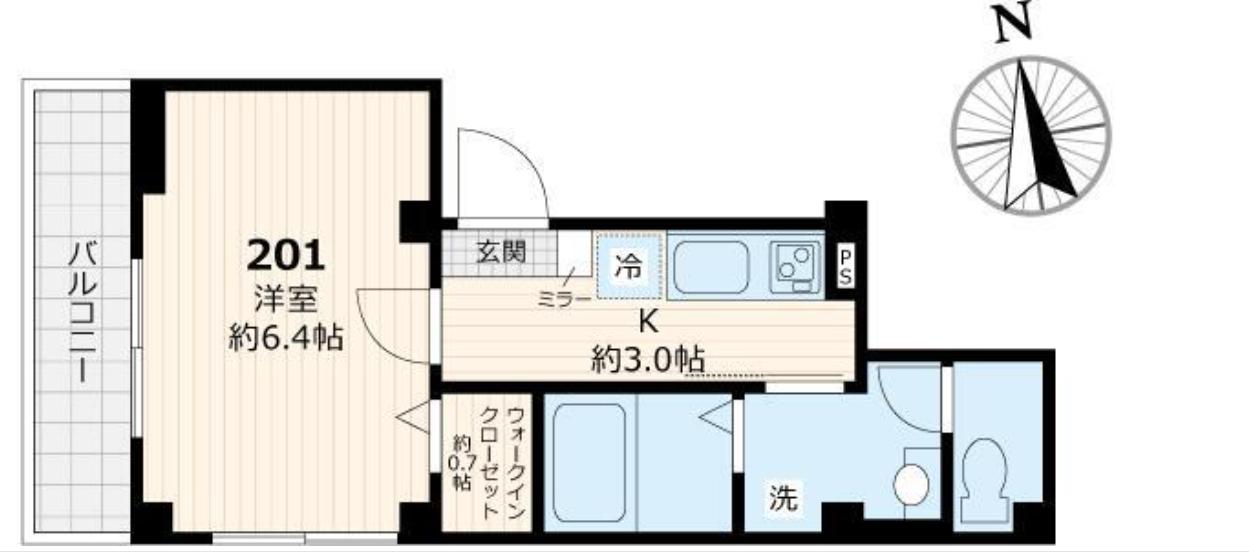 MAISON NOIRE メゾンノワール(1K/2階)の間取り写真