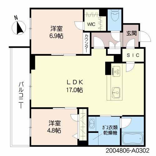 BEREO STAGE 新鳥栖(2LDK/3階)の間取り写真