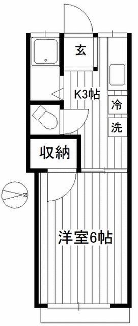 サンロイヤル早稲田(1K/1階)の間取り写真