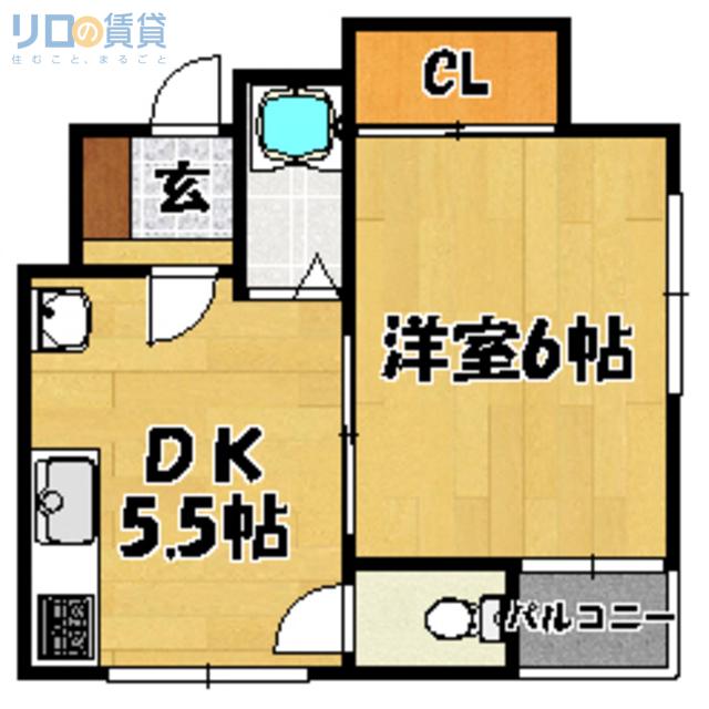 サンライフ菅原(1DK/1階)の間取り写真