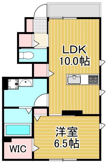 ASTER(1LDK/1階)の間取り写真