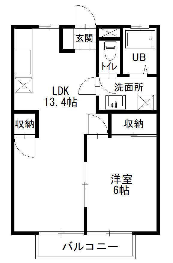 さくらフォレスト千田(1LDK/2階)の間取り写真