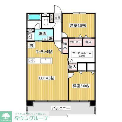 パティオタワー大宮(2SLDK/12階)の間取り写真