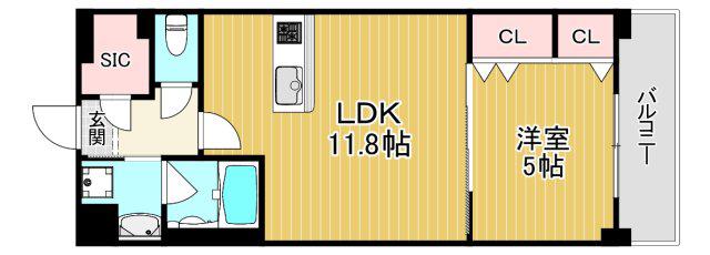 ESTAGEO関目高殿(1LDK/7階)の間取り写真