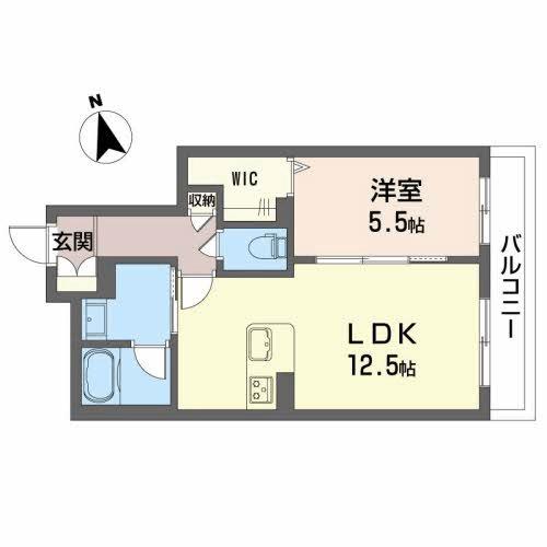 LA BONNE CHANCE(1LDK/1階)の間取り写真