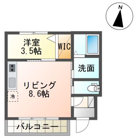 リバレイン(1LDK/1階)の間取り写真