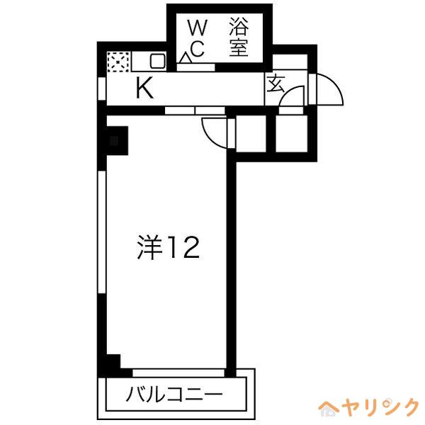 ピュアササキ(1K/2階)の間取り写真