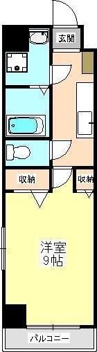ヴェルデシオン(1K/2階)の間取り写真