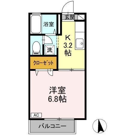 シオン99(1K/1階)の間取り写真
