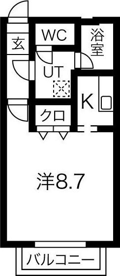 エクレシア有楽(ワンルーム/1階)の間取り写真