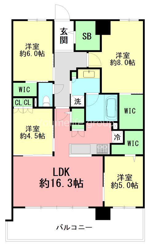 エクセレントシティ本厚木駅前(4LDK/15階)の間取り写真