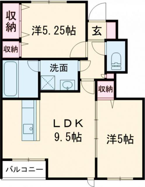 LUCASAII(2LDK/1階)の間取り写真