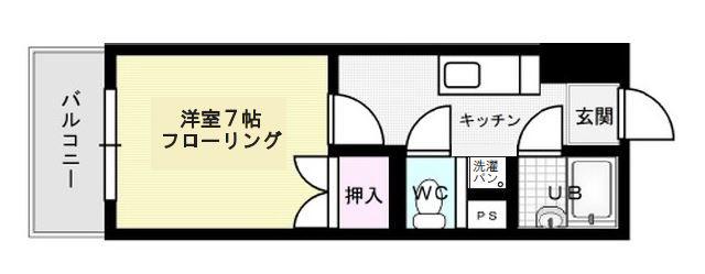 パークコート箱崎グランデ(1K/3階)の間取り写真