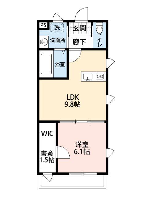 GANADOR(1LDK/1階)の間取り写真
