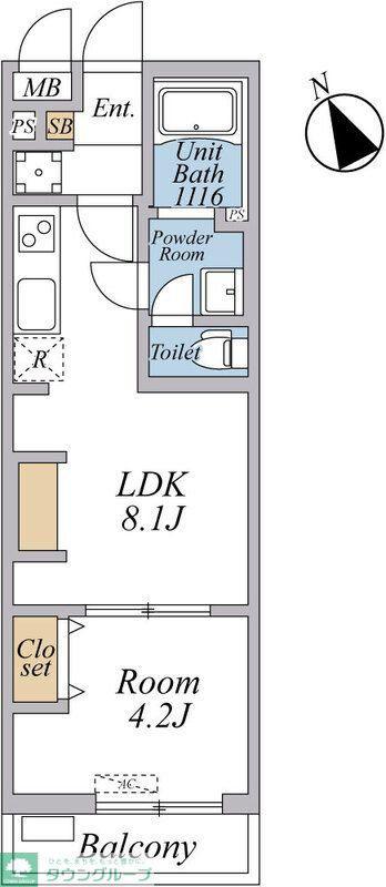 リブリ・西台(1LDK/1階)の間取り写真