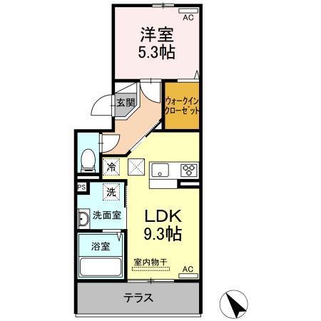メゾン黄金町A(1LDK/3階)の間取り写真