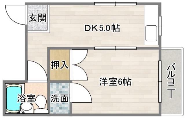 メゾン桜井(1K/4階)の間取り写真