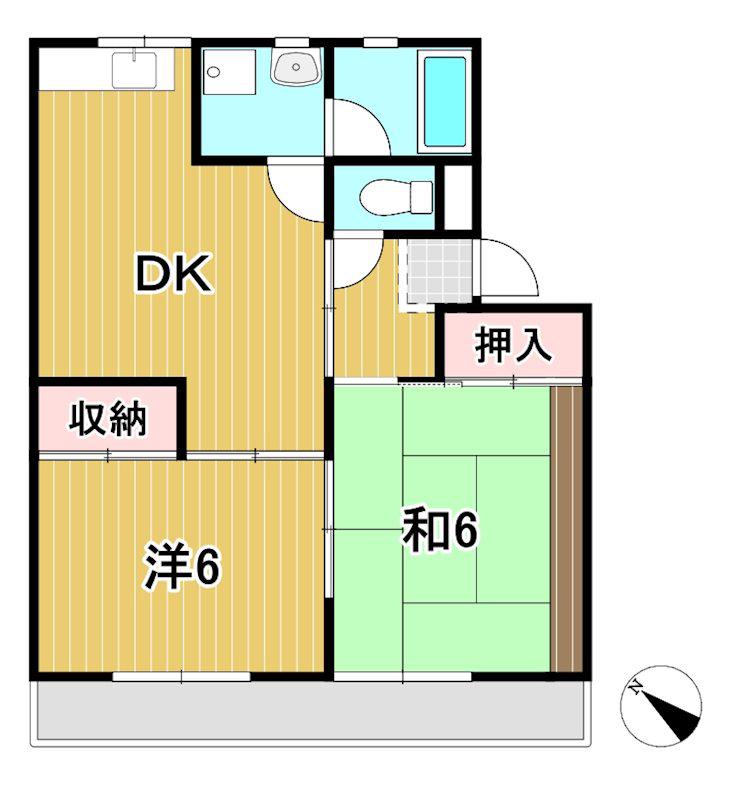 レガーロ城南(2DK/3階)の間取り写真