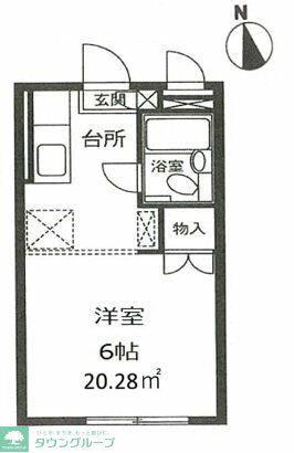メゾンプラザ A棟(ワンルーム/2階)の間取り写真
