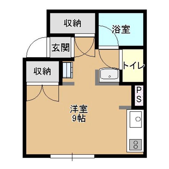 パストゥラルハイツA(ワンルーム/1階)の間取り写真