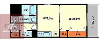 クリスタルグランツ大阪ベイ(1DK/5階)の間取り写真