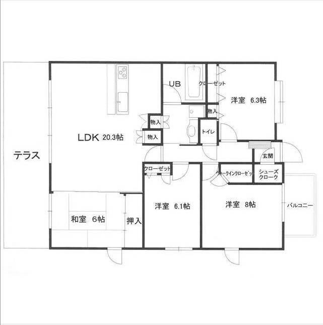 ポレスターブロードシティ高畑(4LDK/1階)の間取り写真