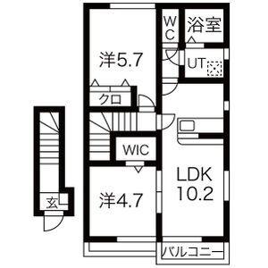 ウェーブ・テラス(2LDK/2階)の間取り写真